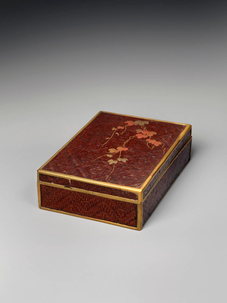 Edo (1615-1868) or Meiji period (1868-1912) 'Basketwork Box with Ivy' Mid-19th century