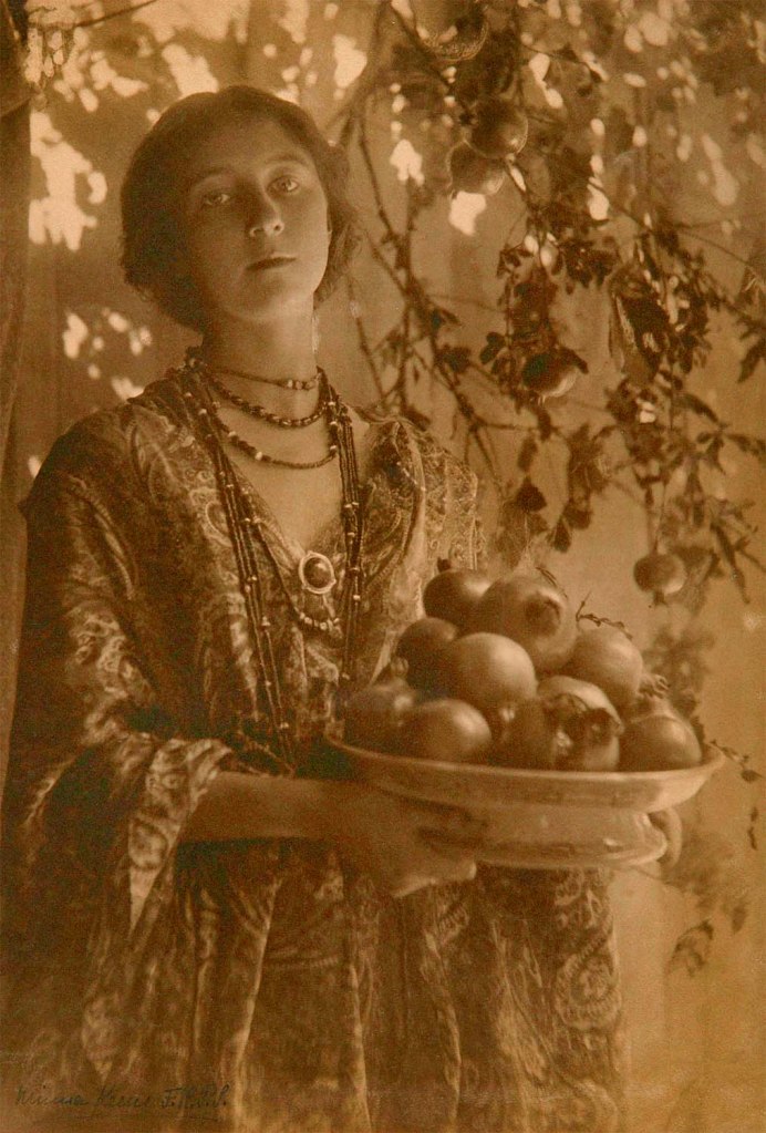 Minna Keene (née Bergmann, Canadian born Germany, 1861-1943) 'Decorative Study No. 1, Pomegranates' c. 1906
