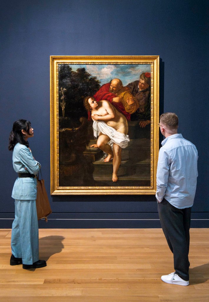Installation view of the exhibition 'Now You See Us Women Artists in Britain 1520-1920' at Tate Britain showing Artemisia Gentileschi's 'Susanna and the Elders' c. 1638-1640