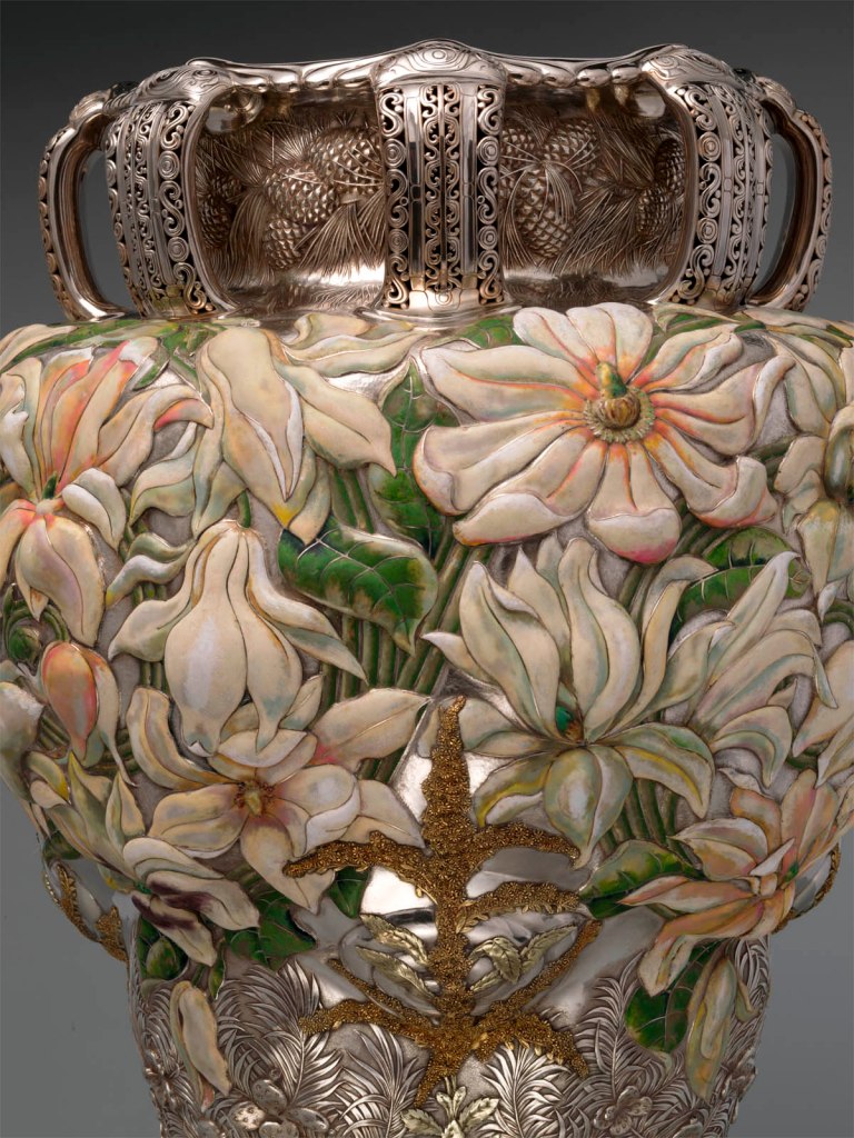 Tiffany & Co. (1837-present) (manufacturer) 'The Magnolia Vase' 1893 (detail)