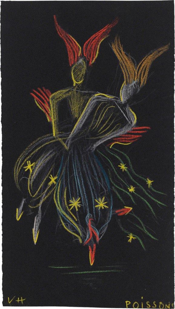 Valentine Hugo (French, 1887-1968) 'Fish. Costume project for the Théâtre des Champs-Elysées, Paris' 1950