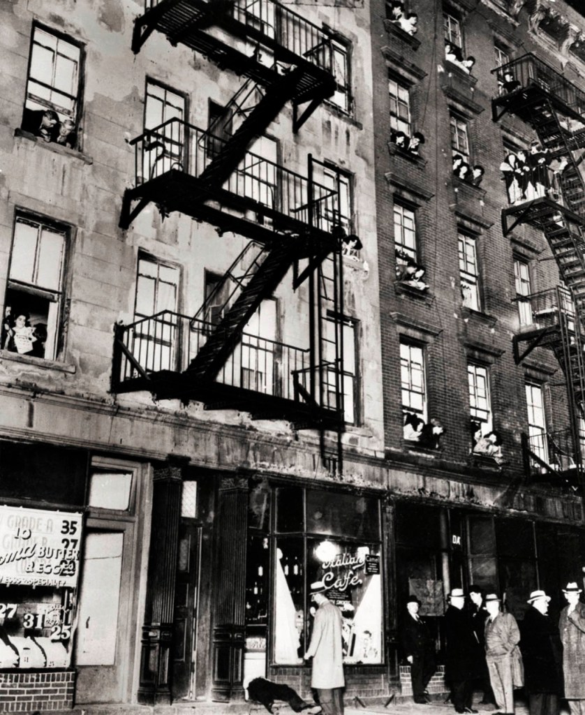 Weegee (Arthur Fellig) (American born Ukraine, 1899-1968) 'Balcony Seats at a Murder' 1939