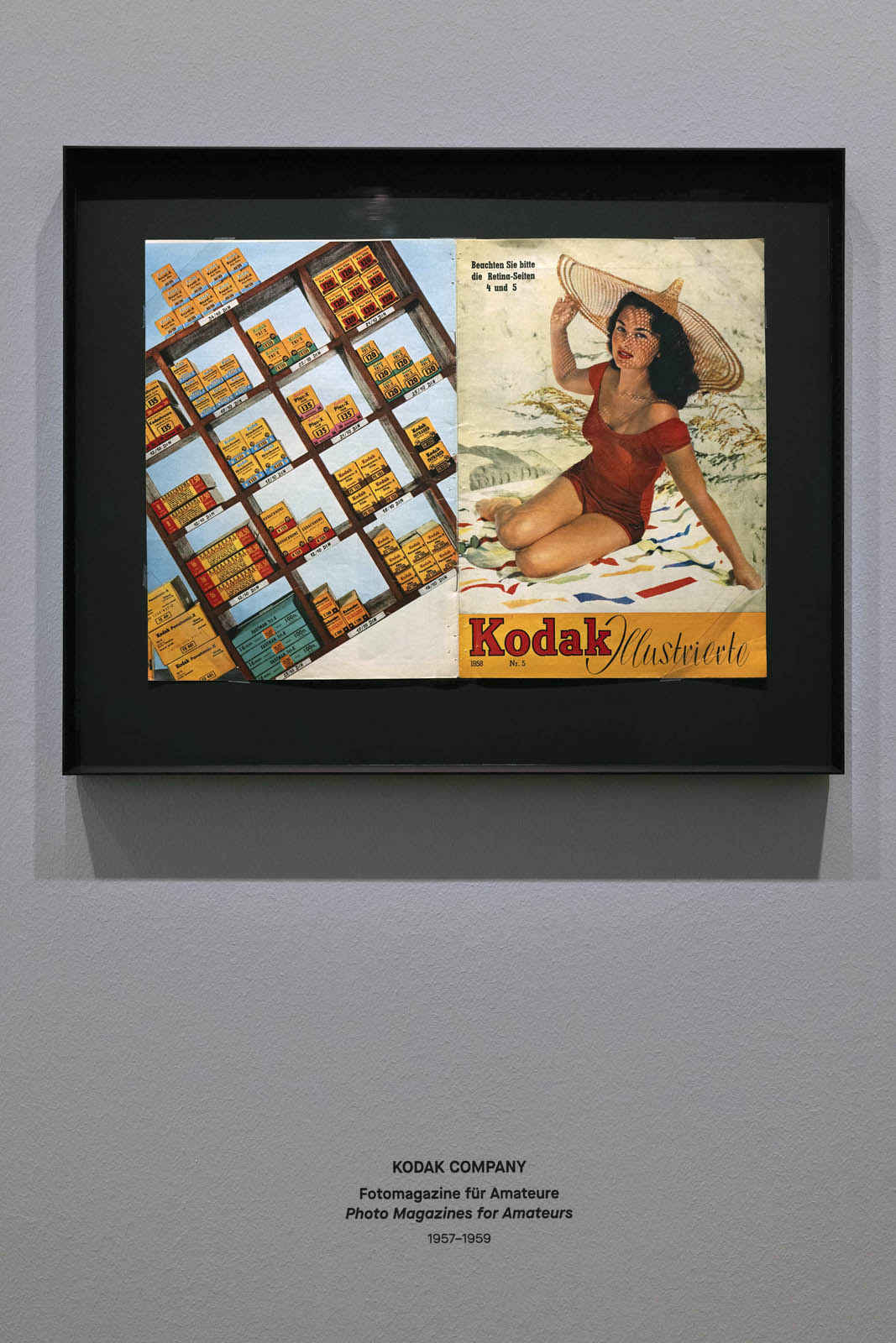 Installation view of the exhibition 'True Colors: Color in Photography from 1849 to 1955' at Albertina Modern, Vienna showing Kodak Company. 'Photo Magazines for Amateurs' 1957-1959 Installation view of the exhibition 'True Colors: Color in Photography from 1849 to 1955' at Albertina Modern, Vienna showing Kodak Company. 'Photo Magazines for Amateurs' 1957-1959