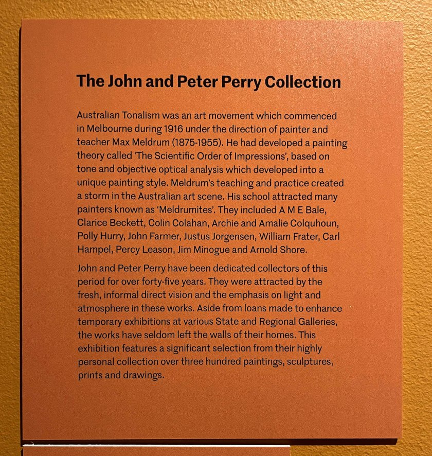 'Australian Tonalism' wall text The John and Peter Perry Collection