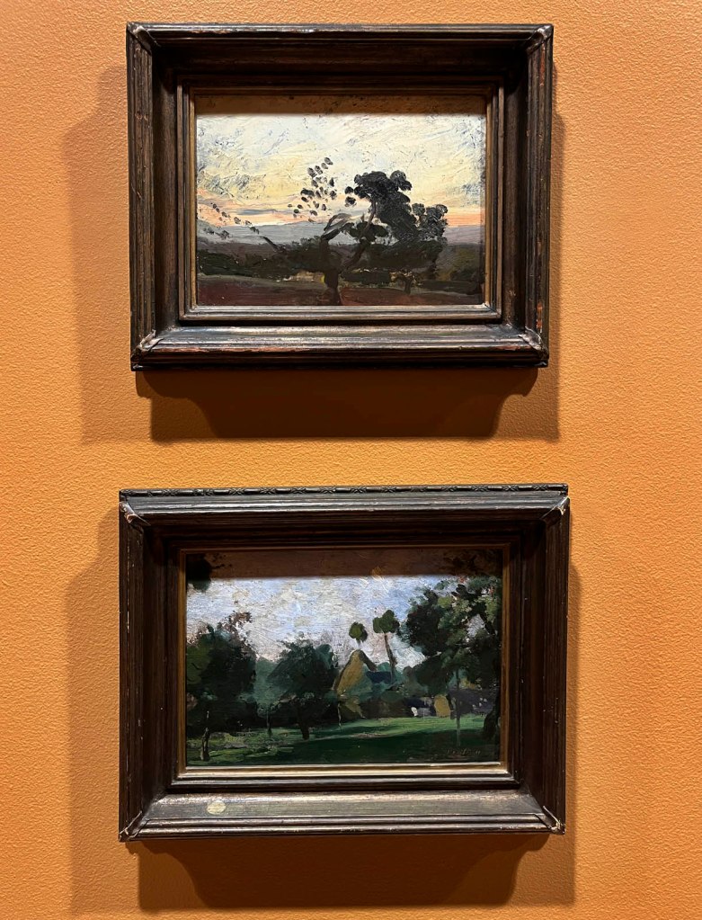 Max Meldrum (Scottish, 1875-1955) 'Esquisse' (Sketch) c. 1904 and 'Haystacks, Brittany' c. 1908