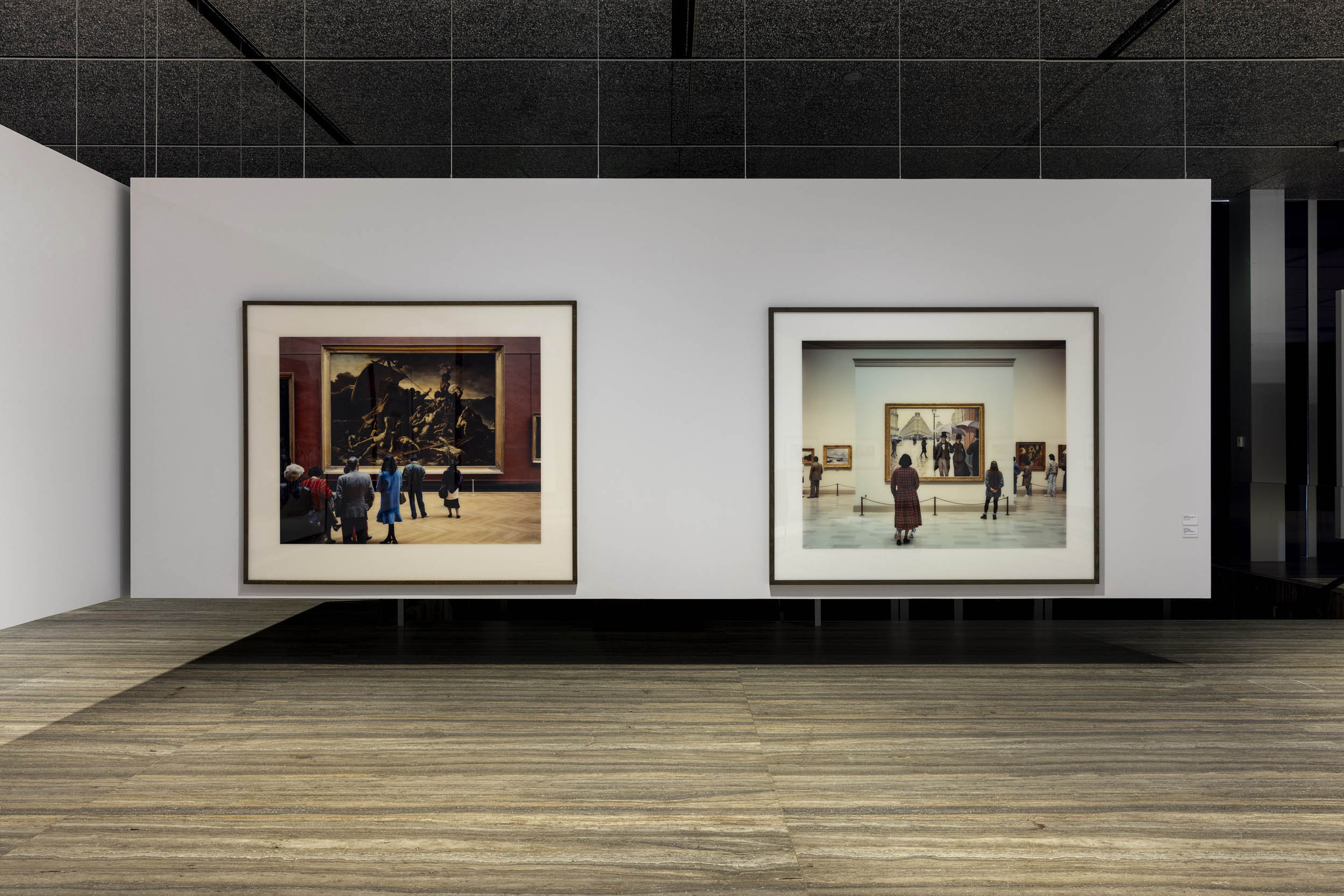 Installation view of the exhibition 'Typologien: Photography in 20th-century Germany' at Fondazione Prada, Milan showing the work of Thomas Struth with at left, 'Musée du Louvre IV' Paris, 1989 Installation view of the exhibition 'Typologien: Photography in 20th-century Germany' at Fondazione Prada, Milan showing the work of Thomas Struth with at left, 'Musée du Louvre IV' Paris, 1989