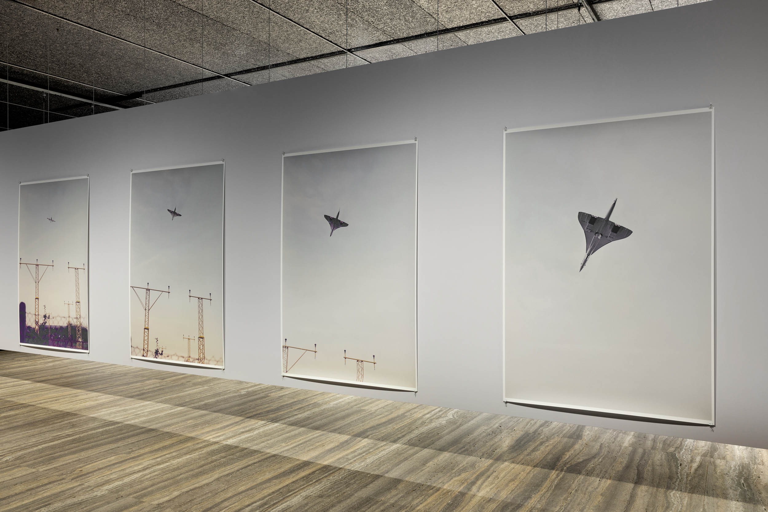 Installation view of the exhibition 'Typologien: Photography in 20th-century Germany' at Fondazione Prada, Milan showing photographs from Wolfgang Tillmans' series 'Concorde' 1997 Installation view of the exhibition 'Typologien: Photography in 20th-century Germany' at Fondazione Prada, Milan showing photographs from Wolfgang Tillmans' series 'Concorde' 1997