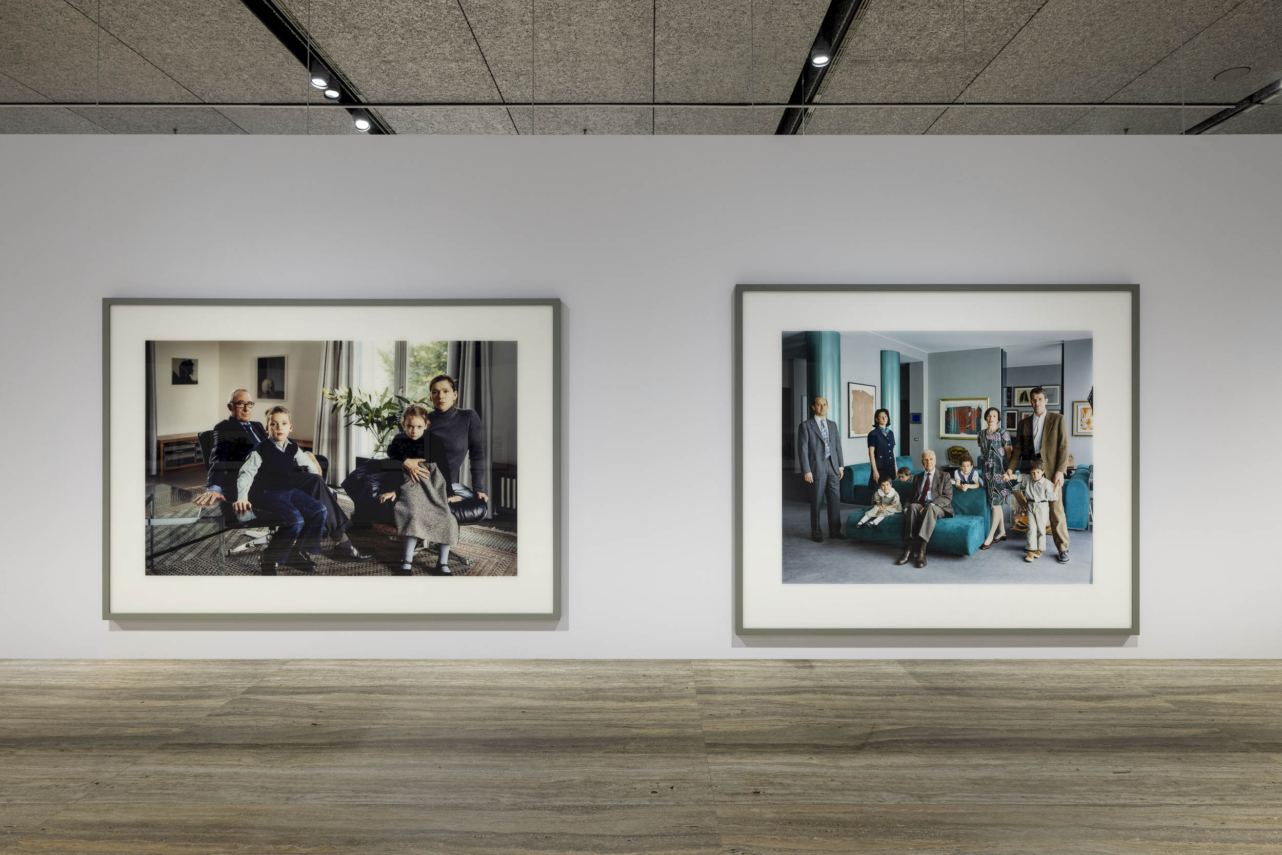 Installation view of the exhibition 'Typologien: Photography in 20th-century Germany' at Fondazione Prada, Milan showing photographs by Thomas Struth with at left, 'The Richter Family 1, Cologne' 2002; and at right, 'The Consolandi Family, Milan' 1996 Installation view of the exhibition 'Typologien: Photography in 20th-century Germany' at Fondazione Prada, Milan showing photographs by Thomas Struth with at left, 'The Richter Family 1, Cologne' 2002; and at right, 'The Consolandi Family, Milan' 1996