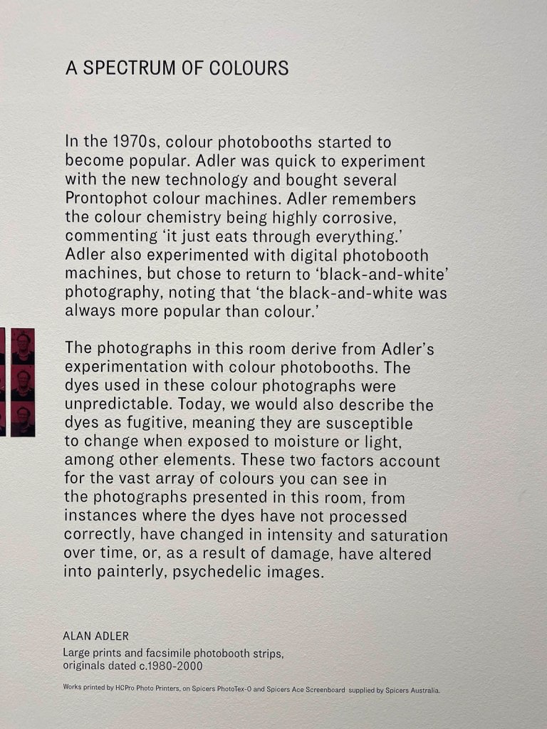 Wall text from of the exhibition 'Auto-Photo: A Life in Portraits' at RMIT Gallery, Melbourne, June - August, 2025