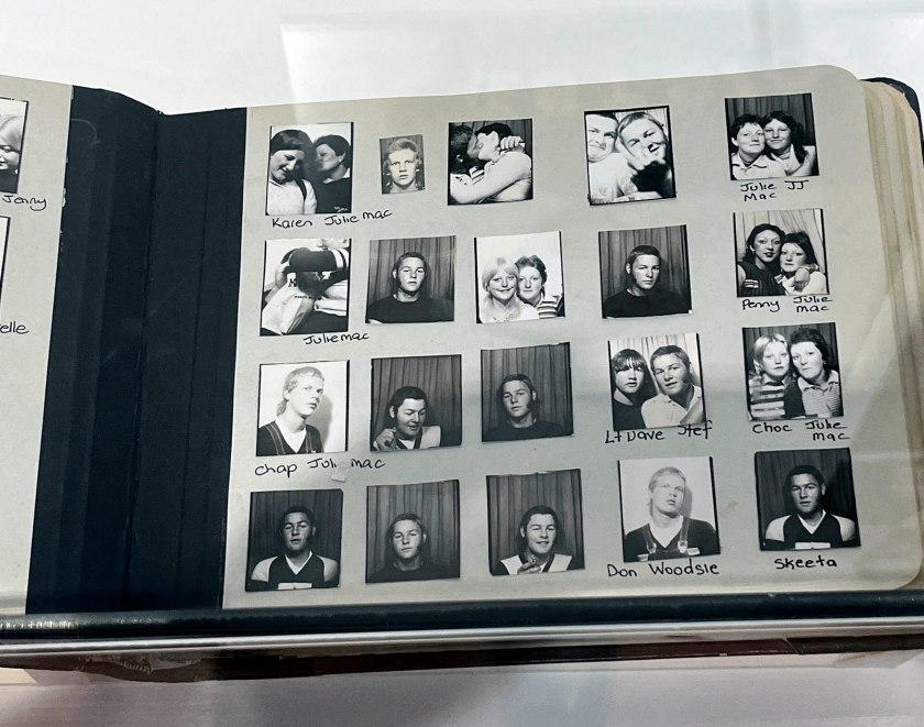 Installation view of Julie Mac's 'Photobooth Portraits' 1970s from the exhibition 'Auto-Photo: A Life in Portraits' at RMIT Gallery, Melbourne, June - August, 2025