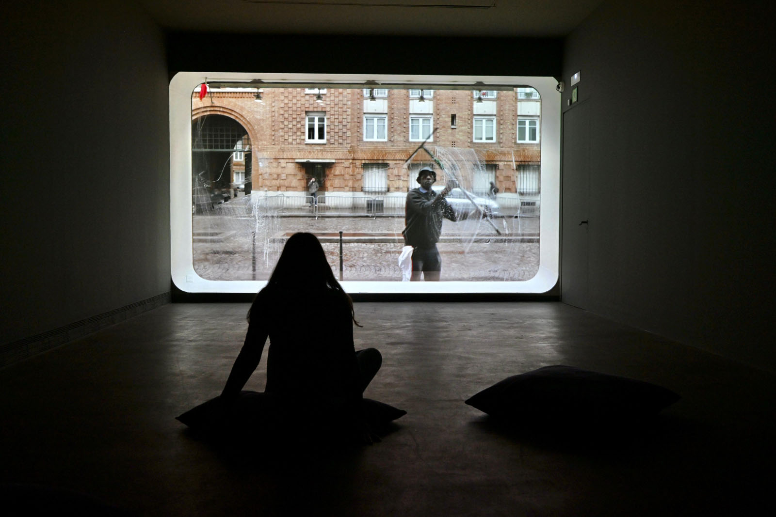 Installation view of the exhibition Anna Malagrida. 'Opacitas: Veiling Transparency' at Museu Tàpies, Barcelona showing 'La laveur du carreau' 2010 (video still) Installation view of the exhibition Anna Malagrida. 'Opacitas: Veiling Transparency' at Museu Tàpies, Barcelona showing 'La laveur du carreau' 2010 (video still)