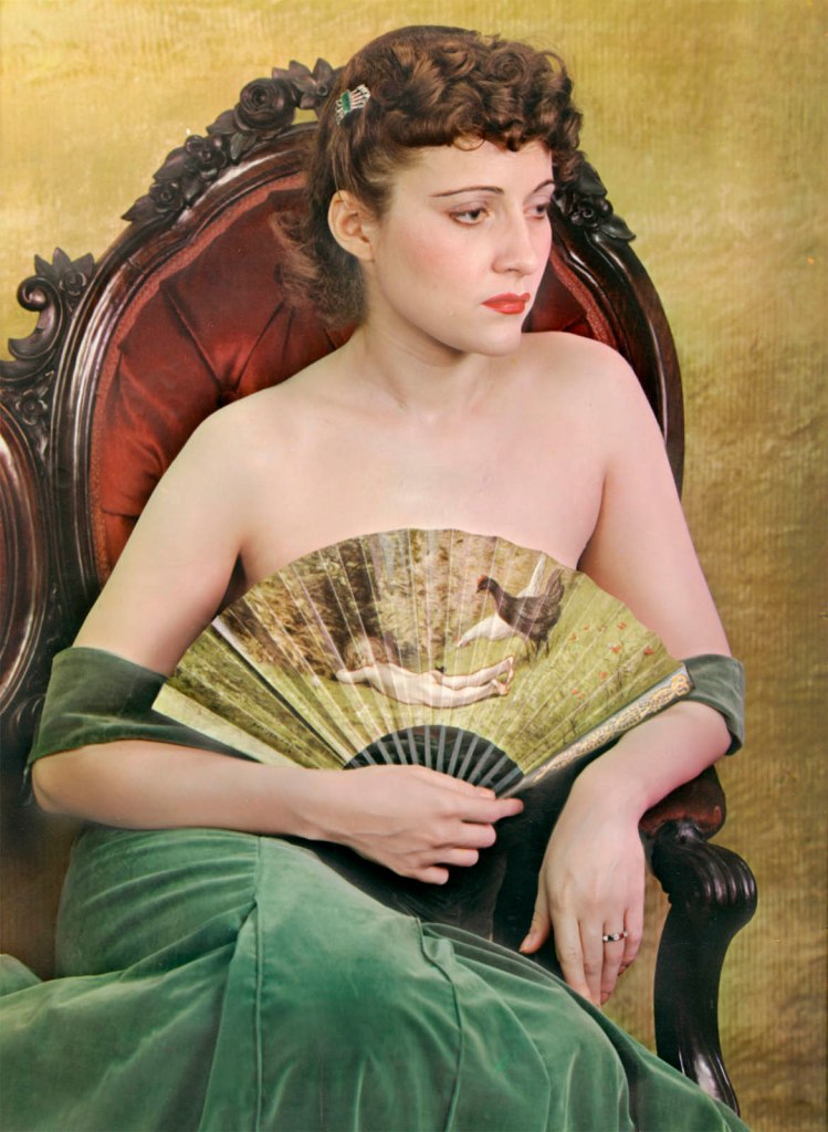 Paul Outerbridge Jr. (American, 1896-1959) 'Girl with Fan' c. 1936