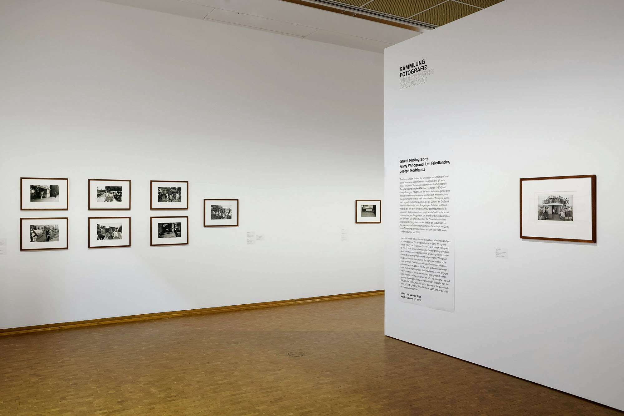 Installation view of the exhibition 'Street Photography. Lee Friedlander, Joseph Rodríguez, Garry Winogrand' at Museum Ludwig, Cologne, May - October, 2025 Installation view of the exhibition 'Street Photography. Lee Friedlander, Joseph Rodríguez, Garry Winogrand' at Museum Ludwig, Cologne, May - October, 2025