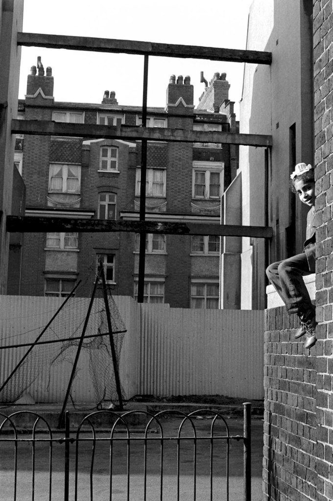 David Hoffman (British, b. 1946) 'Child playing in tenement block, Whitechapel or Wapping' 1972 David Hoffman (British, b. 1946) 'Child playing in tenement block, Whitechapel or Wapping' 1972