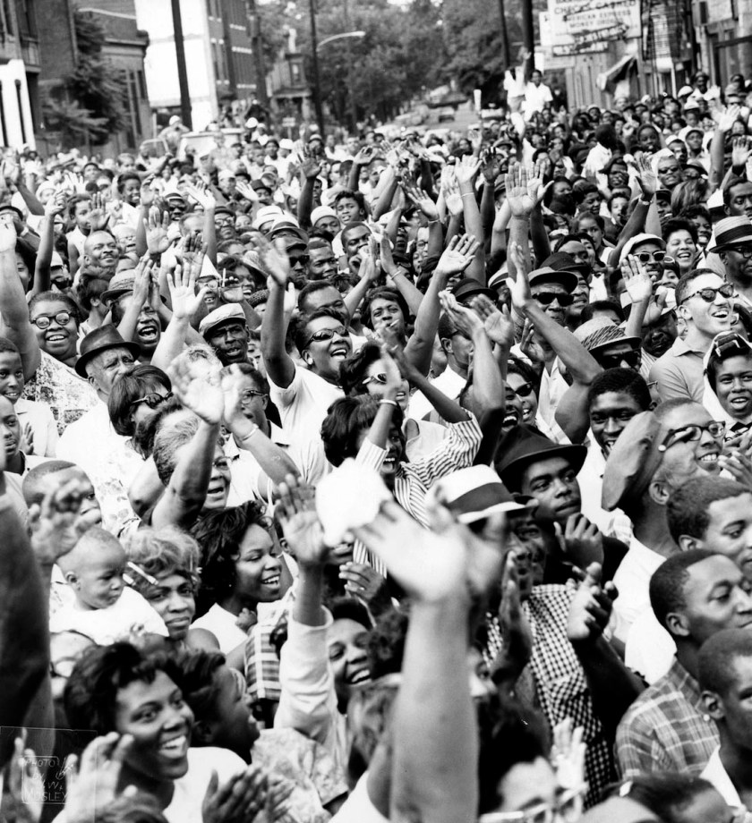 John W. Mosley (American, 1907-1969) 'View of the crowd as Dr. Martin Luther King Jr. addresses civil rights demonstrators at 40th Street and Lancaster Avenue, Philadelphia' August 3, 1965