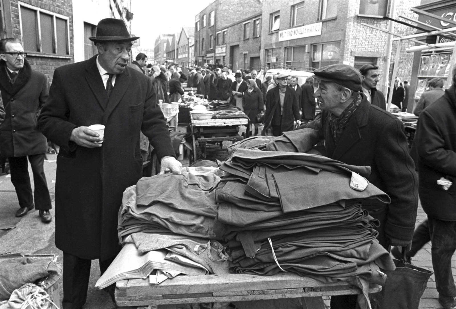 Val Perrin (English) 'Brick Lane market' 1970 or 1972 from the exhibition 'A World Apart: Photographing change in London's East End 1970-76' at Four Corners, Oct - Dec, 2025 Val Perrin (English) 'Brick Lane market' 1970 or 1972 from the exhibition 'A World Apart: Photographing change in London's East End 1970-76' at Four Corners, Oct - Dec, 2025