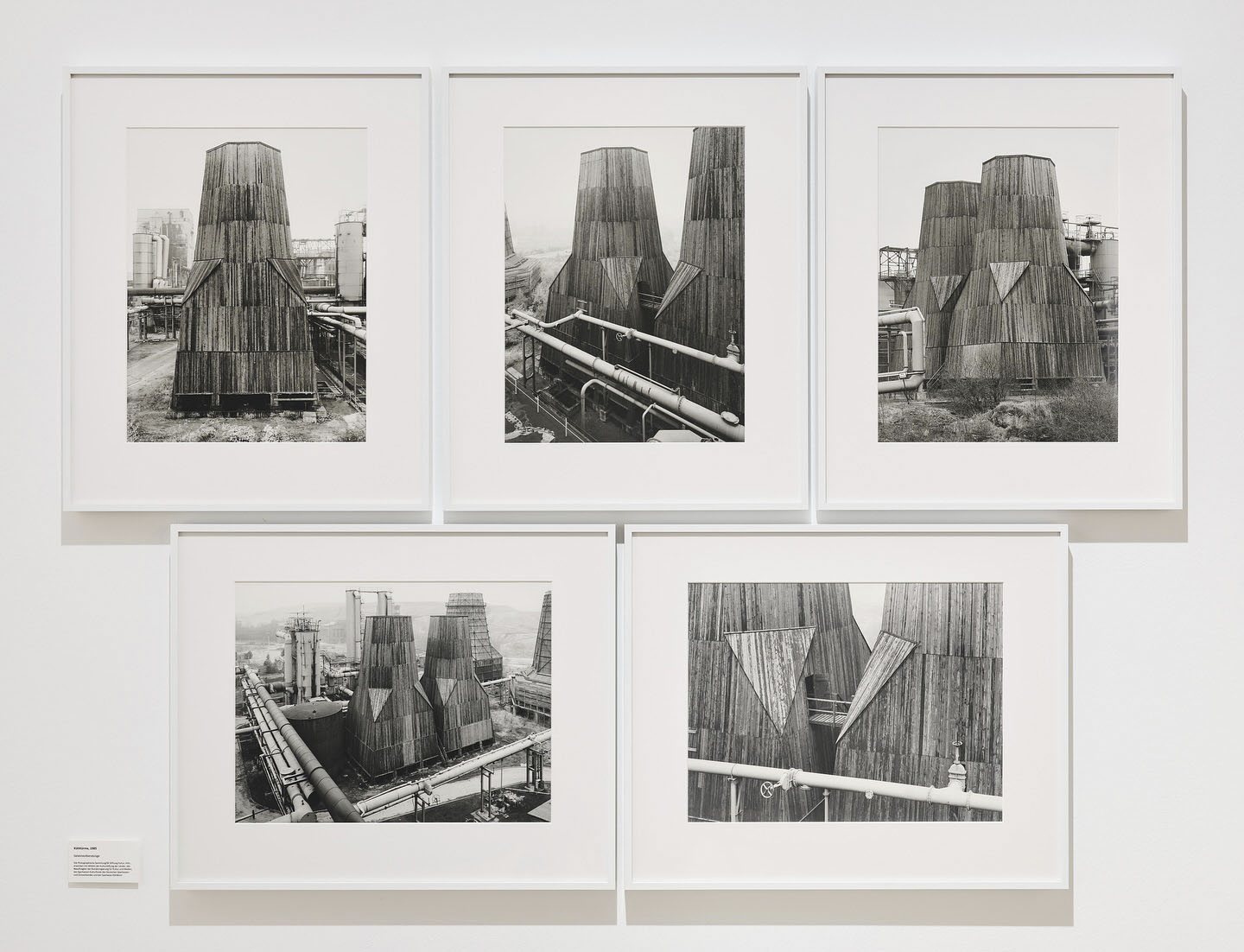 Installation view of the exhibition 'Bernd & Hilla Becher – History of a Method' at Die Photographische Sammlung/SK Stiftung Kultur, Cologne September, 2025 – February, 2026 showing Bernd and Hilla Becher's 'Zeche Ewald Fortsetzung, Kühlturm/-türme' (Ewald mine continuation, cooling tower(s)) 1985 Installation view of the exhibition 'Bernd & Hilla Becher – History of a Method' at Die Photographische Sammlung/SK Stiftung Kultur, Cologne September, 2025 – February, 2026 showing Bernd and Hilla Becher's 'Zeche Ewald Fortsetzung, Kühlturm/-türme' (Ewald mine continuation, cooling tower(s)) 1985