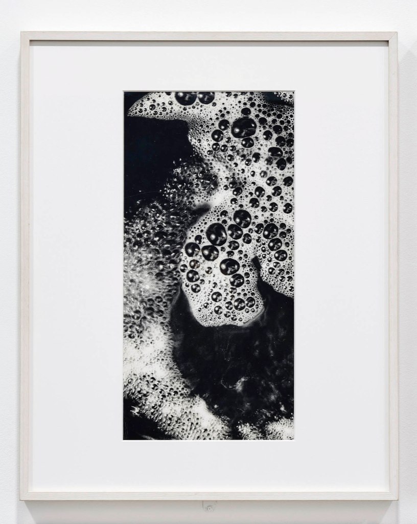 Installation view of the exhibition 'Bernd & Hilla Becher – History of a Method' at Die Photographische Sammlung/SK Stiftung Kultur, Cologne September, 2025 – February, 2026 showing Hilla Becher's 'Untitled (Makroaufnahme von Schaum)' (Macro shot of foam) c. 1960 Installation view of the exhibition 'Bernd & Hilla Becher – History of a Method' at Die Photographische Sammlung/SK Stiftung Kultur, Cologne September, 2025 – February, 2026 showing Hilla Becher's 'Untitled (Makroaufnahme von Schaum)' (Macro shot of foam) c. 1960