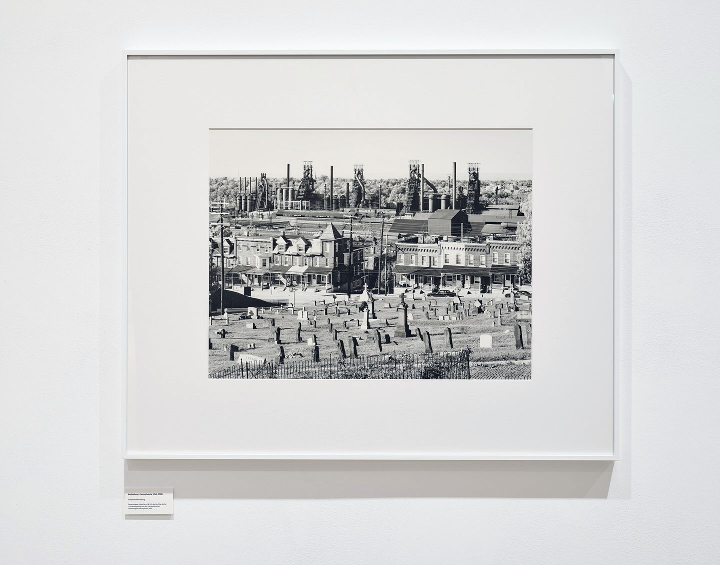 Installation view of the exhibition 'Bernd & Hilla Becher – History of a Method' at Die Photographische Sammlung/SK Stiftung Kultur, Cologne September, 2025 – February, 2026 showing Bernd and Hilla Becher's photograph 'Bethlehem, Pennsylvania, USA' 1986 Installation view of the exhibition 'Bernd & Hilla Becher – History of a Method' at Die Photographische Sammlung/SK Stiftung Kultur, Cologne September, 2025 – February, 2026 showing Bernd and Hilla Becher's photograph 'Bethlehem, Pennsylvania, USA' 1986