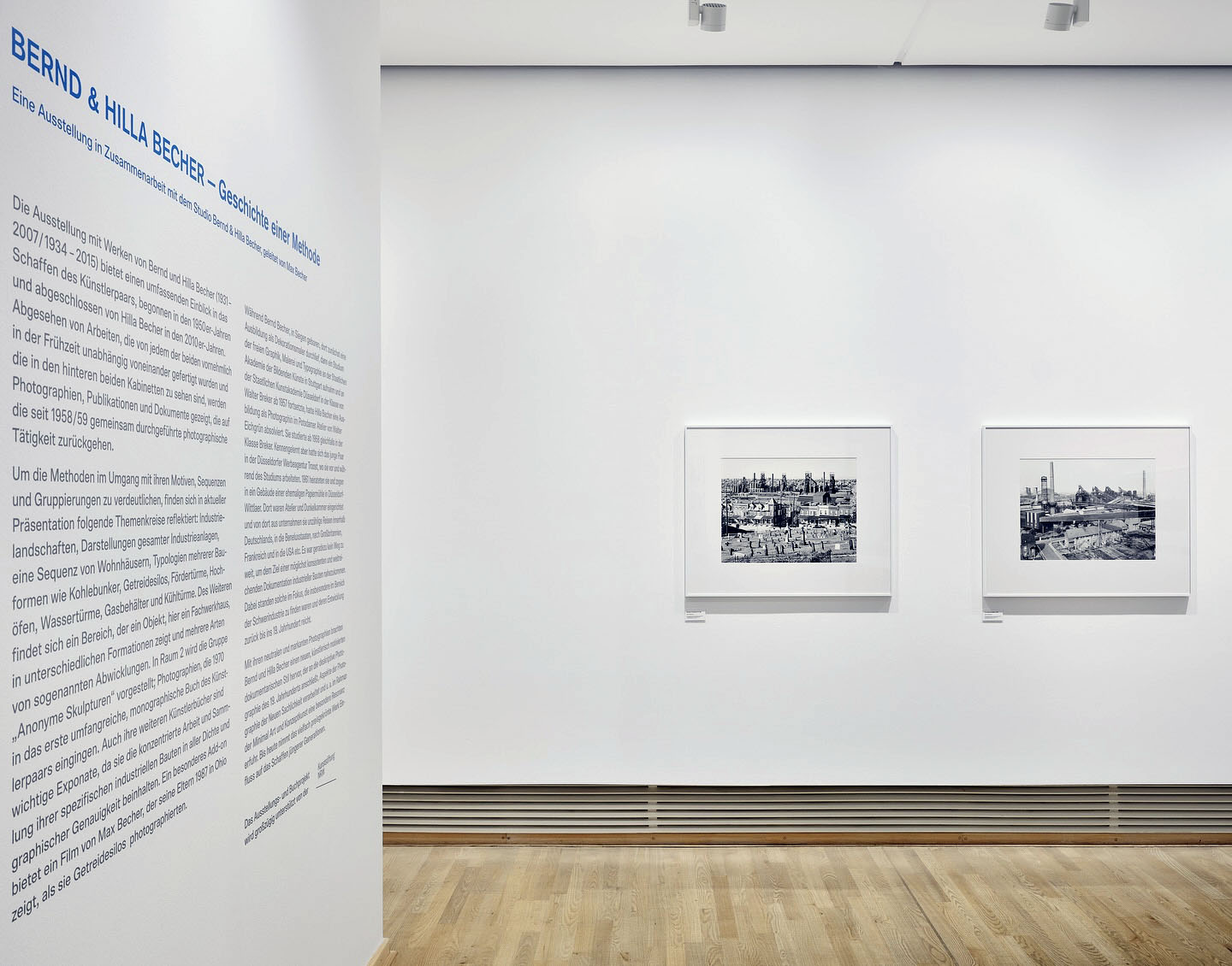 Installation view of the exhibition 'Bernd & Hilla Becher – History of a Method' at Die Photographische Sammlung/SK Stiftung Kultur, Cologne September, 2025 – February, 2026 showing at left Bernd and Hilla Becher's photograph 'Bethlehem, Pennsylvania, USA' 1986 Installation view of the exhibition 'Bernd & Hilla Becher – History of a Method' at Die Photographische Sammlung/SK Stiftung Kultur, Cologne September, 2025 – February, 2026 showing at left Bernd and Hilla Becher's photograph 'Bethlehem, Pennsylvania, USA' 1986