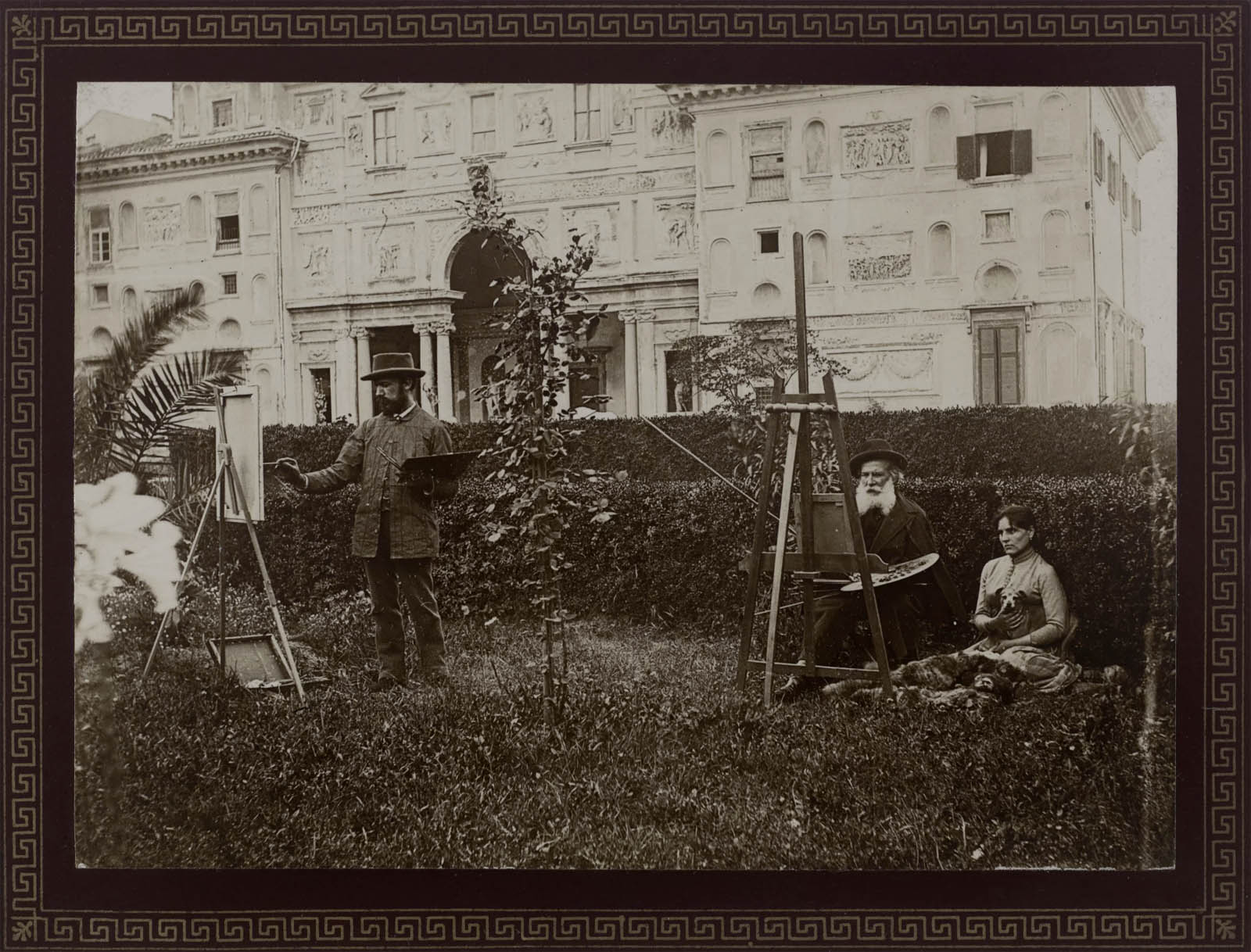 Gabrielle Hébert (French born Germany, 1853-1934) 'Étude de lys dans les jardins par le pensionnaire Ernest Laurent et Ernest Hébert, en compagnie du modèle Amalia Scossa, 7 juin 1890' (Study of lilies in the gardens by boarder Ernest Laurent and Ernest Hébert, in the company of model Amalia Scossa, June 7, 1890) 1890 Gabrielle Hébert (French born Germany, 1853-1934) 'Étude de lys dans les jardins par le pensionnaire Ernest Laurent et Ernest Hébert, en compagnie du modèle Amalia Scossa, 7 juin 1890' (Study of lilies in the gardens by boarder Ernest Laurent and Ernest Hébert, in the company of model Amalia Scossa, June 7, 1890) 1890