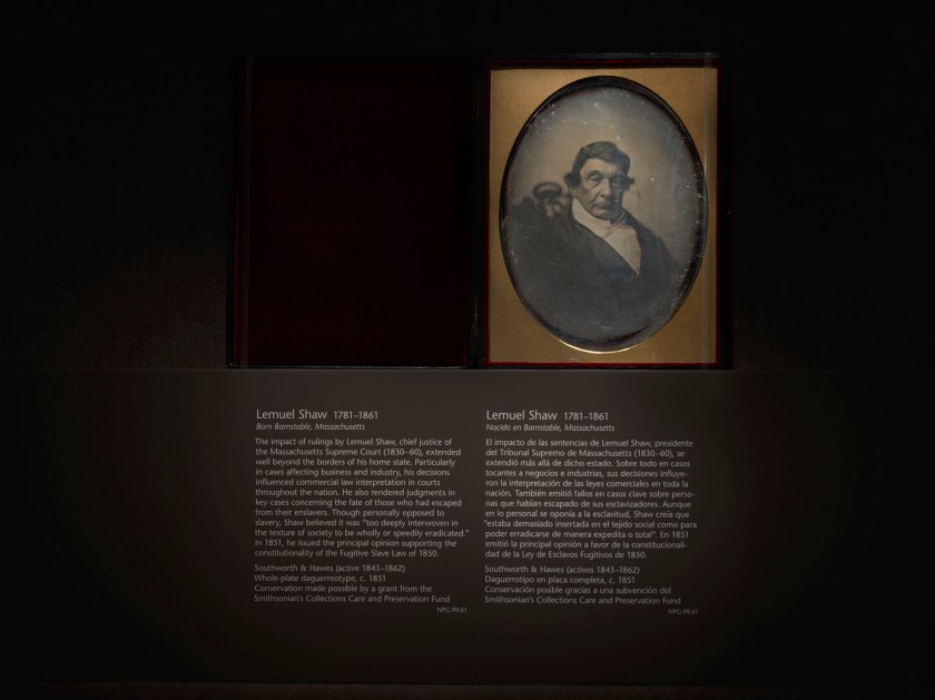 Installation view of the exhibition 'From Shadow to Substance: Grand-Scale Portraits During Photography's Formative Years' at the National Portrait Gallery, Washington, June 20, 2025 - June 7, 2026 Southworth & Hawes' 'Lemuel Shaw 1787-1861' c. 1851