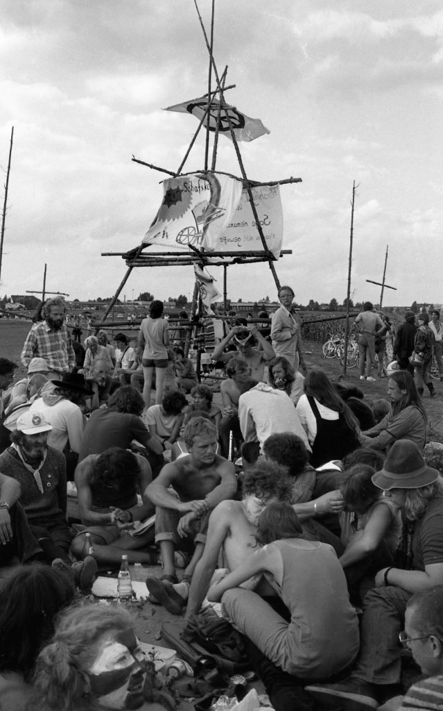 Nuri Musluoğlu (Turkish, b. 1951) 'Sit-in, Peace movement' Mutlanger Heide, 1983