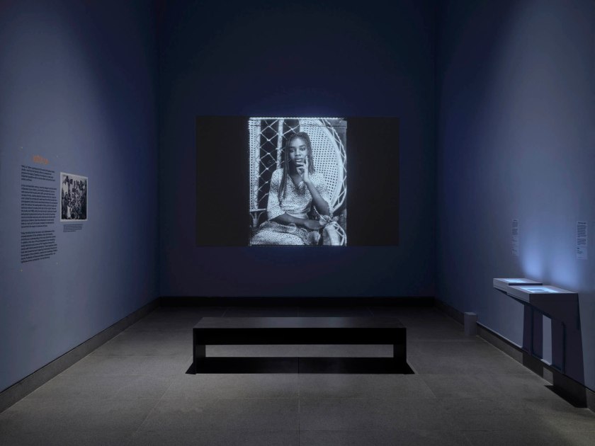 Installation view of the exhibition 'Seydou Keïta: A Tactile Lens' at the Brooklyn Museum, New York, October 2025 - May 2026 showing text for the section "Keïta La" on the left hand wall, as well as the photograph 'Undated family portrait taken in Seydou Keïta's studio' Installation view of the exhibition 'Seydou Keïta: A Tactile Lens' at the Brooklyn Museum, New York, October 2025 - May 2026 showing text for the section "Keïta La" on the left hand wall, as well as the photograph 'Undated family portrait taken in Seydou Keïta's studio'