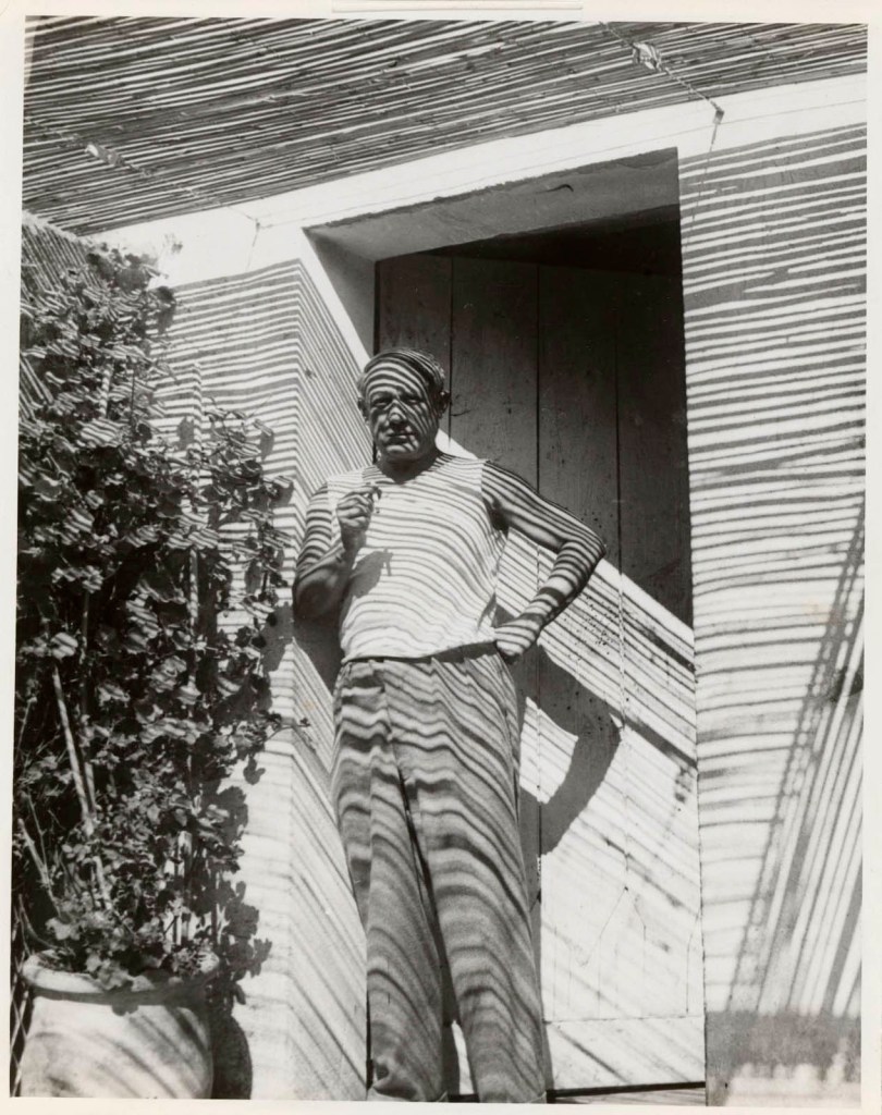 Dora Maar (French 1907-1997) 'Pablo Picasso standing under reed screening, Mougins, summer, 1937' (Pablo Picasso debout sous les cannisses, Mougins, été, 1937) 1937