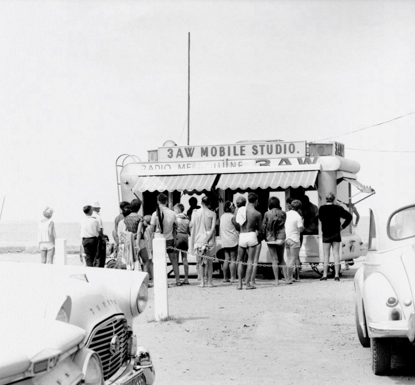 Maggie Diaz (American, 1925-2016, Australia 1961-2016) '3AW mobile studio, Elwood Beach' 1960s, printed 2014
