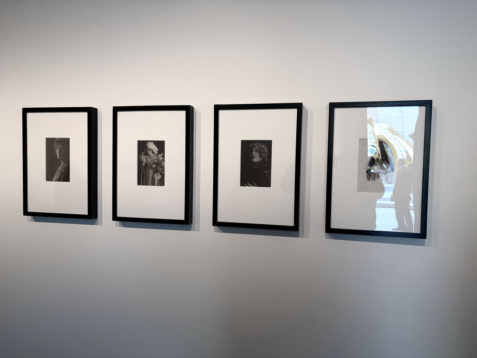 Entrance to the exhibition 'Women Photographers 1900-1975: A Legacy of Light' at NGV International, Melbourne, November 2025 - May 2026 showing at left, Mina and May Moore's 'Murial Starr' (c. 1913-1916); at second left, May Moore's 'Janina Korolewicz-Wayda' (c. 1910-1920); at at third right, Mina Moore's 'Nellie Stewart' (c. 1913-1916) Entrance to the exhibition 'Women Photographers 1900-1975: A Legacy of Light' at NGV International, Melbourne, November 2025 - May 2026 showing at left, Mina and May Moore's 'Murial Starr' (c. 1913-1916); at second left, May Moore's 'Janina Korolewicz-Wayda' (c. 1910-1920); at at third right, Mina Moore's 'Nellie Stewart' (c. 1913-1916)