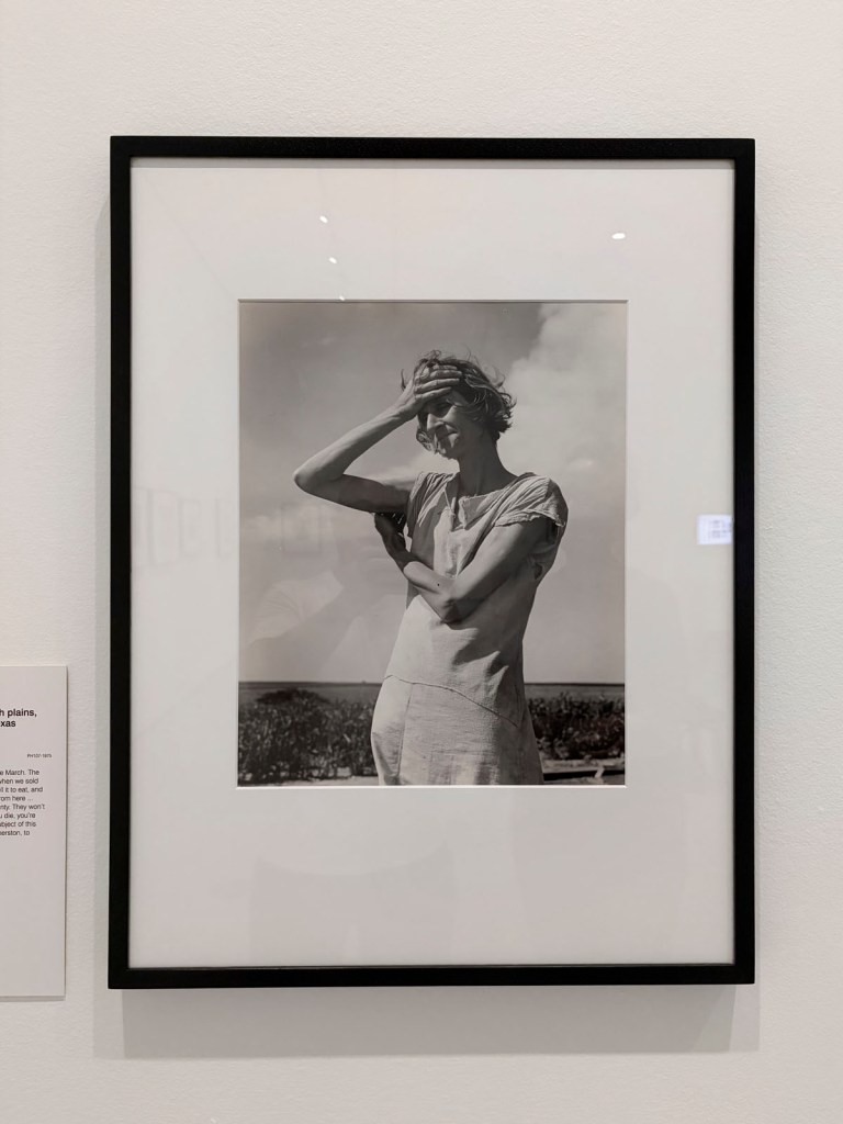 Dorothea Lange (American, 1895-1965) 'Woman of the high plains, near Childress, Texas' 1938, printed c. 1975 (installation view)
