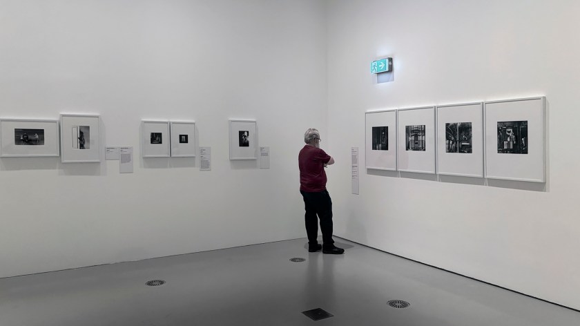 Installation view of the exhibition 'Women Photographers 1900-1975: A Legacy of Light' at NGV International, Melbourne, November 2025 - May 2026 showing at right, four photographs by Fiona Hall (Australian, b. 1953)