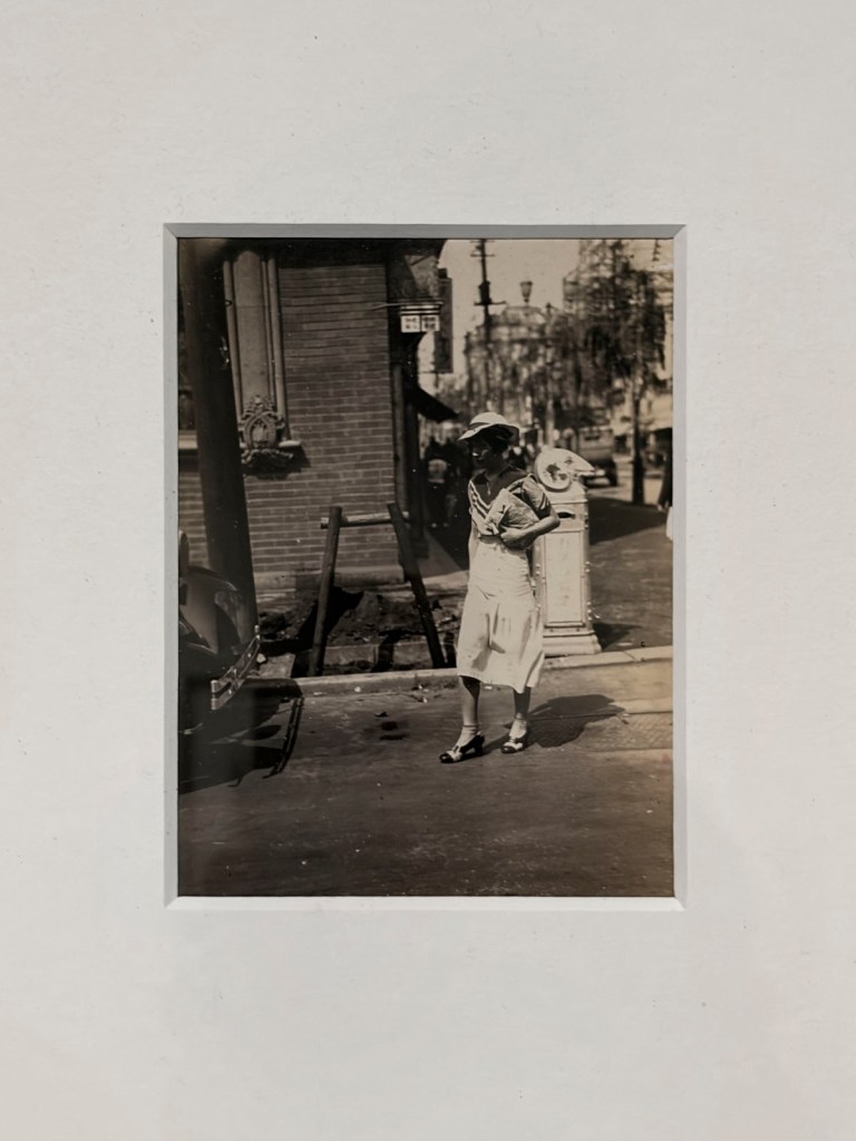 Yamawaki Michiko (Japan, 1910-2000, worked in Germany 1930-1932) 'Ginza (Woman walking with 1930s style dress, white, with white hat)' 1932 (installation view) Yamawaki Michiko (Japan, 1910-2000, worked in Germany 1930-1932) 'Ginza (Woman walking with 1930s style dress, white, with white hat)' 1932 (installation view)