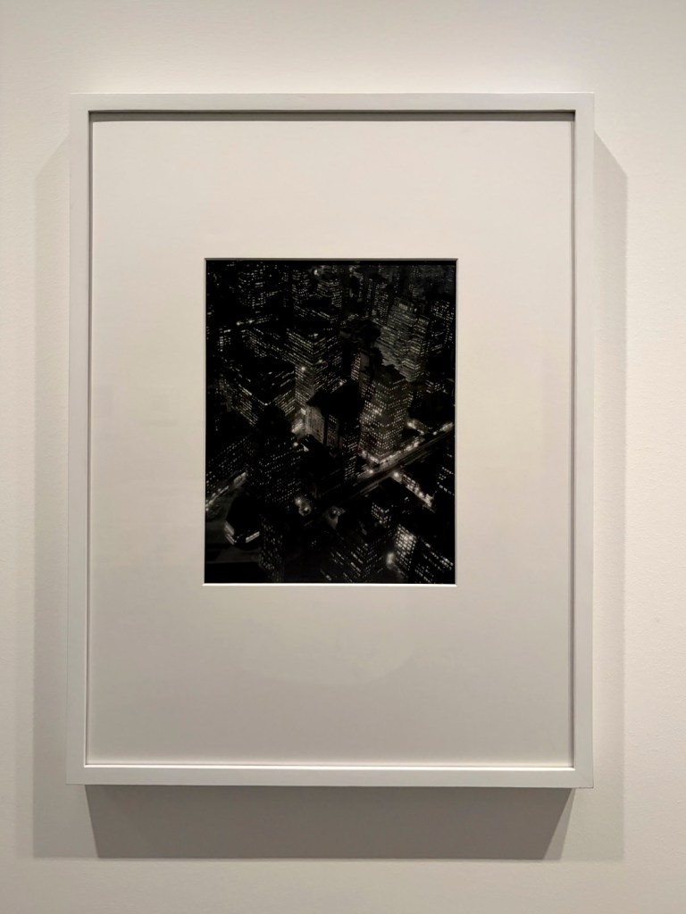 Berenice Abbott (American, 1898-1991) 'New York at night' 1932, printed c. 1975 (installation view) Berenice Abbott (American, 1898-1991) 'New York at night' 1932, printed c. 1975 (installation view)