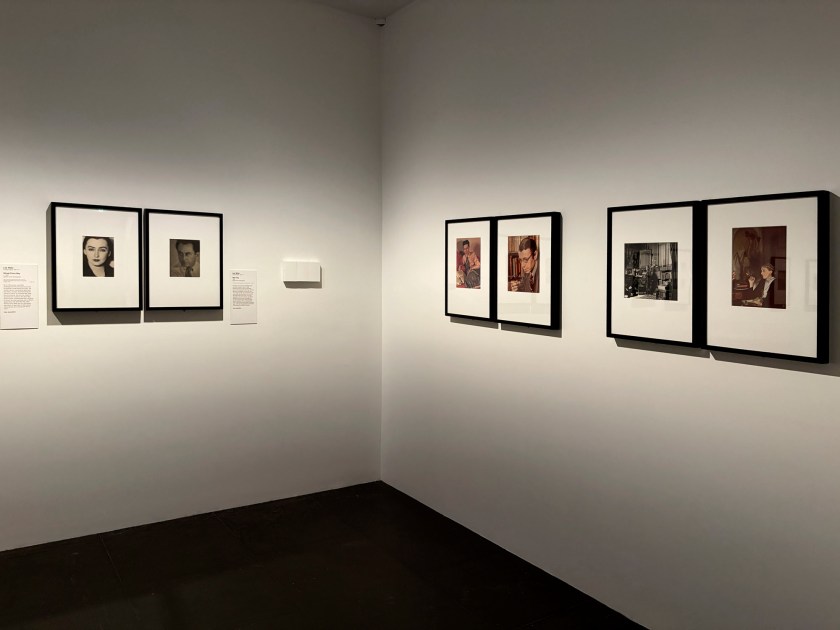 Installation view of the exhibition 'Women Photographers 1900-1975: A Legacy of Light' at NGV International, Melbourne, November 2025 - May 2026 showing from left to right, Lee Miller 'Nimet Eloui Bey' (c. 1930); Lee Miller 'Man Ray' (1931); Gisele Freund's 'Simone de Beauvoir '(1952 printed c. 1975), 'Jean-Paul Satre' (1939 printed c. 1975), 'Vita Sackville-West' (1938 printed c. 1975) and 'Virginia Woolfe' (1939 printed c. 1975)