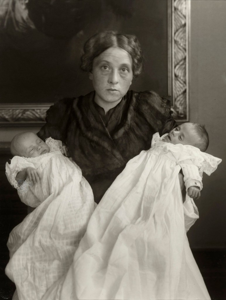 August Sander (German, 1876-1964) 'My Wife in Joy and Sorrow [Anna Sander with twins, Sigrid and Helmut Sander]' 1911, printed c. 1990-1999