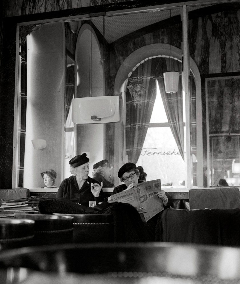 Barbara Pflaum (Austrian, 1912-2002) "By no means a place of vice, rather a refuge for insomniacs and night workers: the small night café Schwarzenberg" 1961