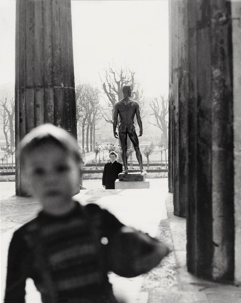 Barbara Pflaum (Austrian, 1912-2002) 'Child at play in front of the Theseus Temple in the Volksgarten, Vienna' c. 1960