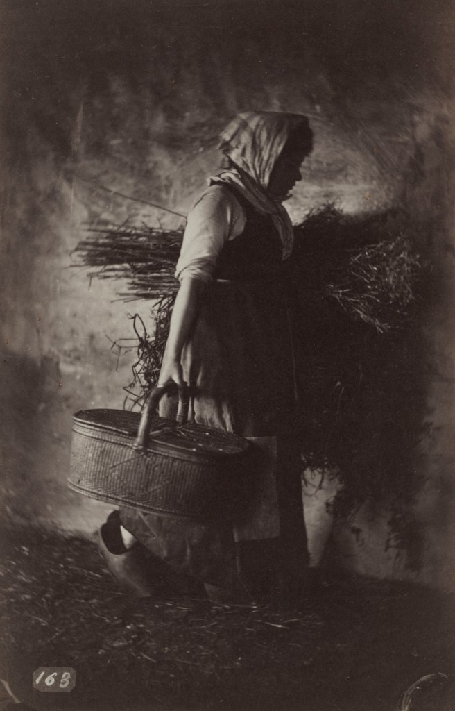 Auguste Giraudon's Artist (French) 'Female Peasant Carrying a Basket and Hay' c. 1870