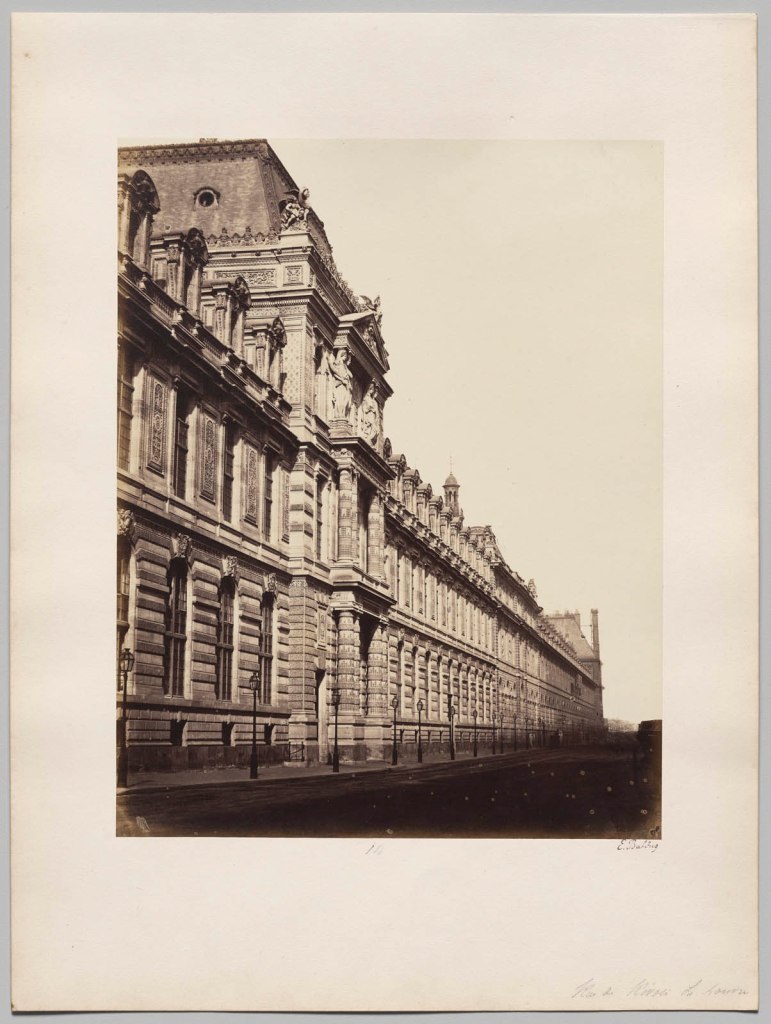 Édouard Baldus (French, 1813–1889) 'Louvre, Façade rue de Rivoli, Paris' 1855
