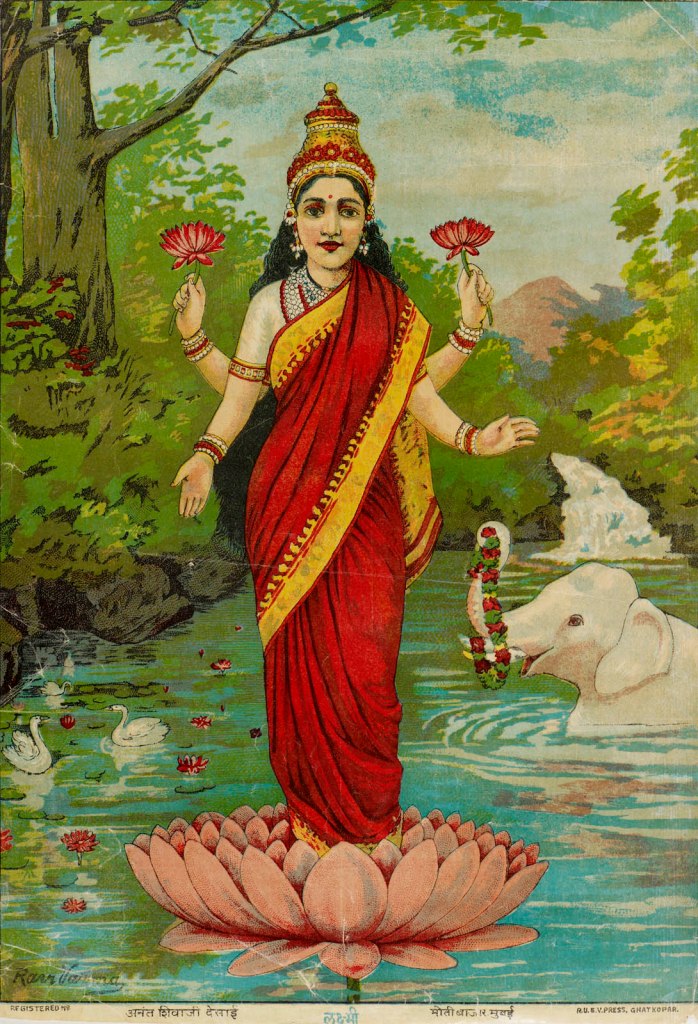 Ravi Varma Press (India, 1894-1972) 'Lakshmi' Designed 1894, printed early 1900s