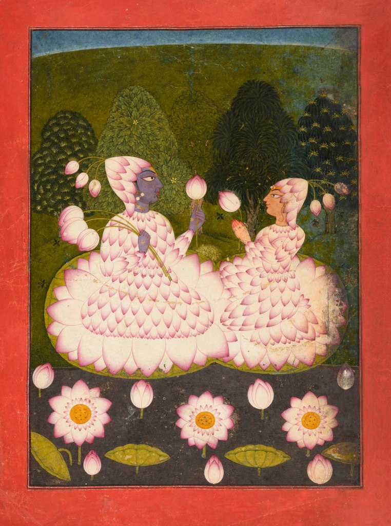 India. 'Lotus-clad Radha and Krishna' c. 1700-1710