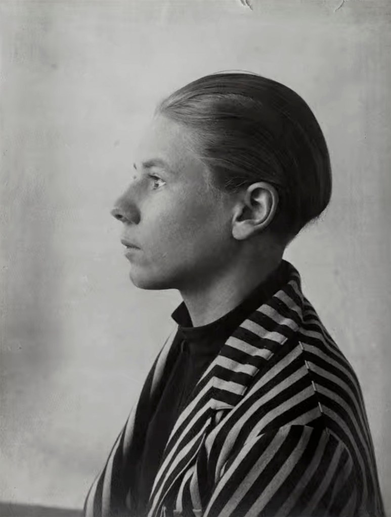 Lucia Moholy (British born Czech, 1894-1989) 'Porträt Lou Scheper Im Profil von links' (Portrait of Lou Scheper In profile from left) 1927