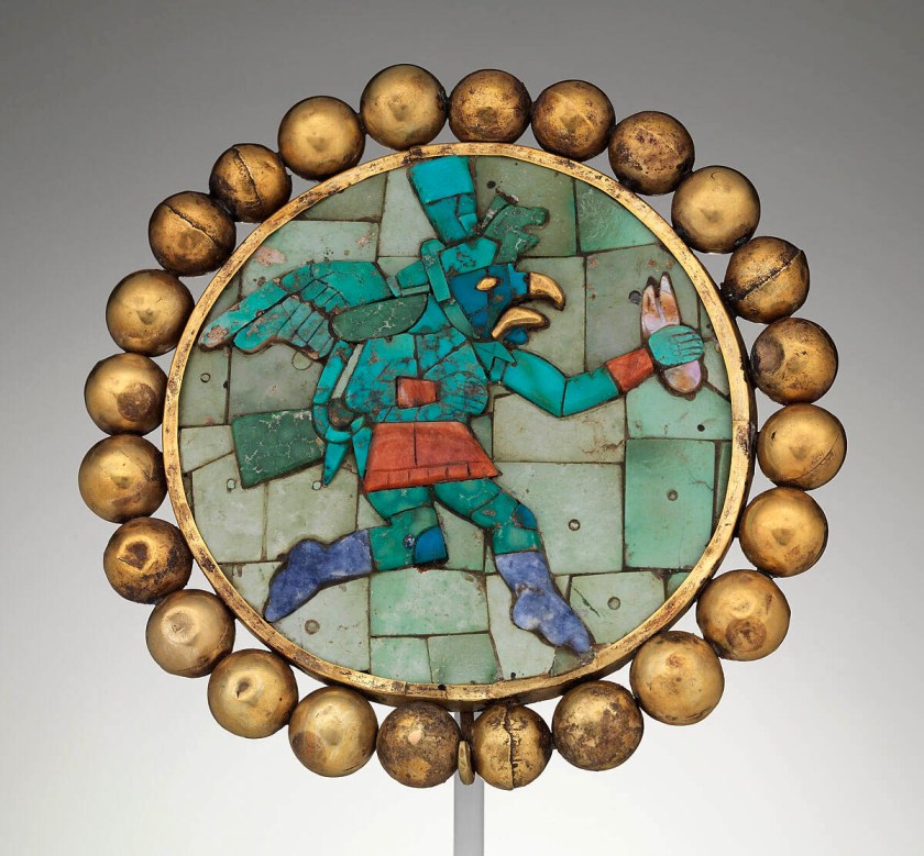 Moche artist(s) 'Ear ornament with winged runner' 400-700 CE