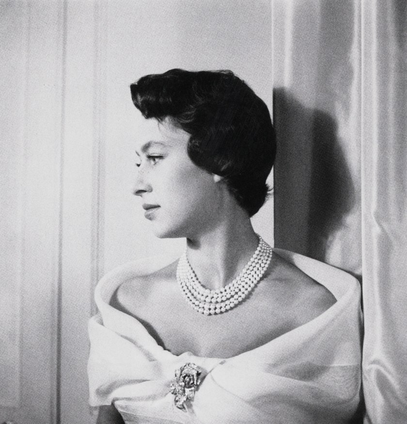 Cecil Beaton (British, 1904-1980) 'Princess Margaret wearing the Cartier rose clip' 1955 brooch' 1955