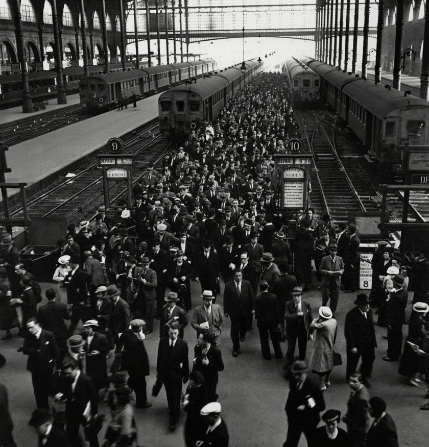 Ré Soupault (French-German born Poland, 1901-1996) 'Menschenmenge am Bahnhof St. Lazare' (Crowd at St. Lazare train station) c. 1936