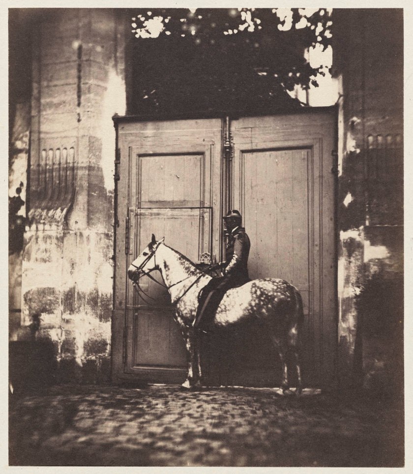 Unknown photographer. 'Black Horseman in Front of a Doorway' c. 1855