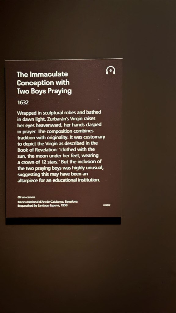Wall text from the exhibition 'Zurbarán' at the National Gallery, London