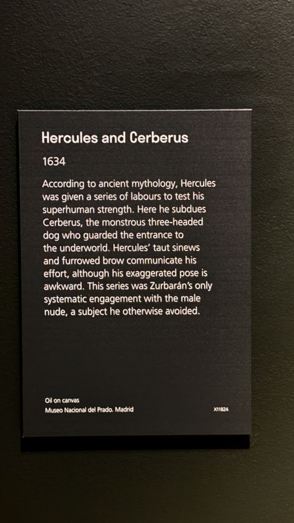 Wall terxtg from the exhibition 'Zurbarán' at the National Gallery, London